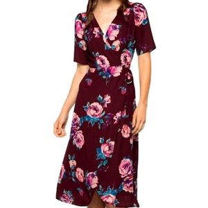 EVERLY FLORAL WRAP DRESS